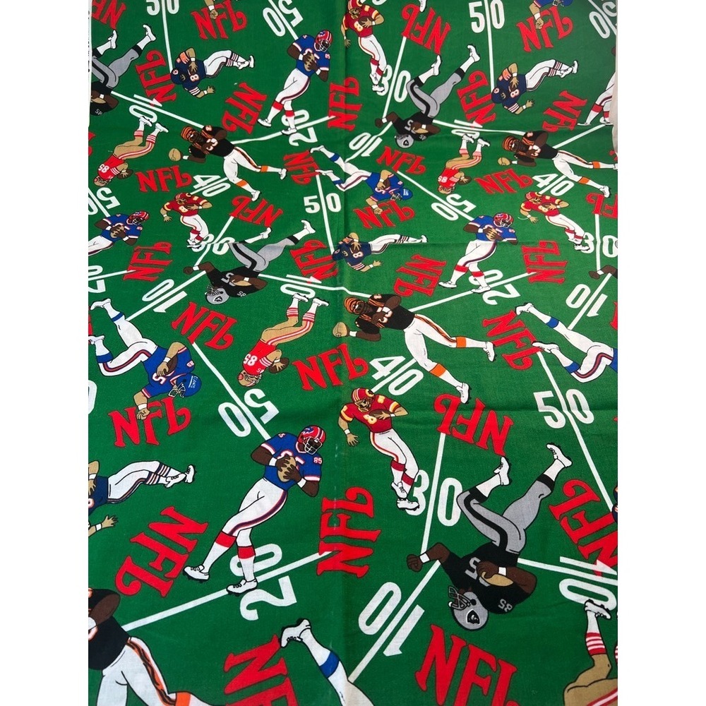 Fabric - OOP Vintage 1992 NFL Football By N.T.T. Inc. Fabrics Cotton 36" x 58" W